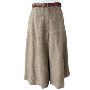 Anne Klein Brown Houndstooth Midi Skirt